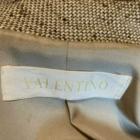 VALENTINO SUIT WOMEN'S VINTAGE BROWN CREAM BELT 6 - Picture 7 of 8